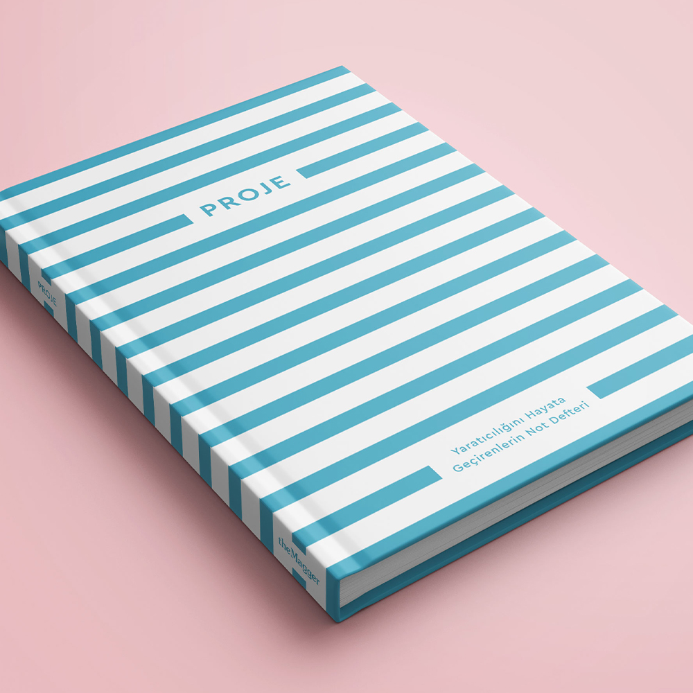 THE MAGGER Proje Striped Ice Blue Defter